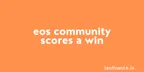 EOS community scores a win against the might of Block.one thumbnail