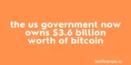 The US government now owns $3.6 billion worth of Bitcoin thumbnail
