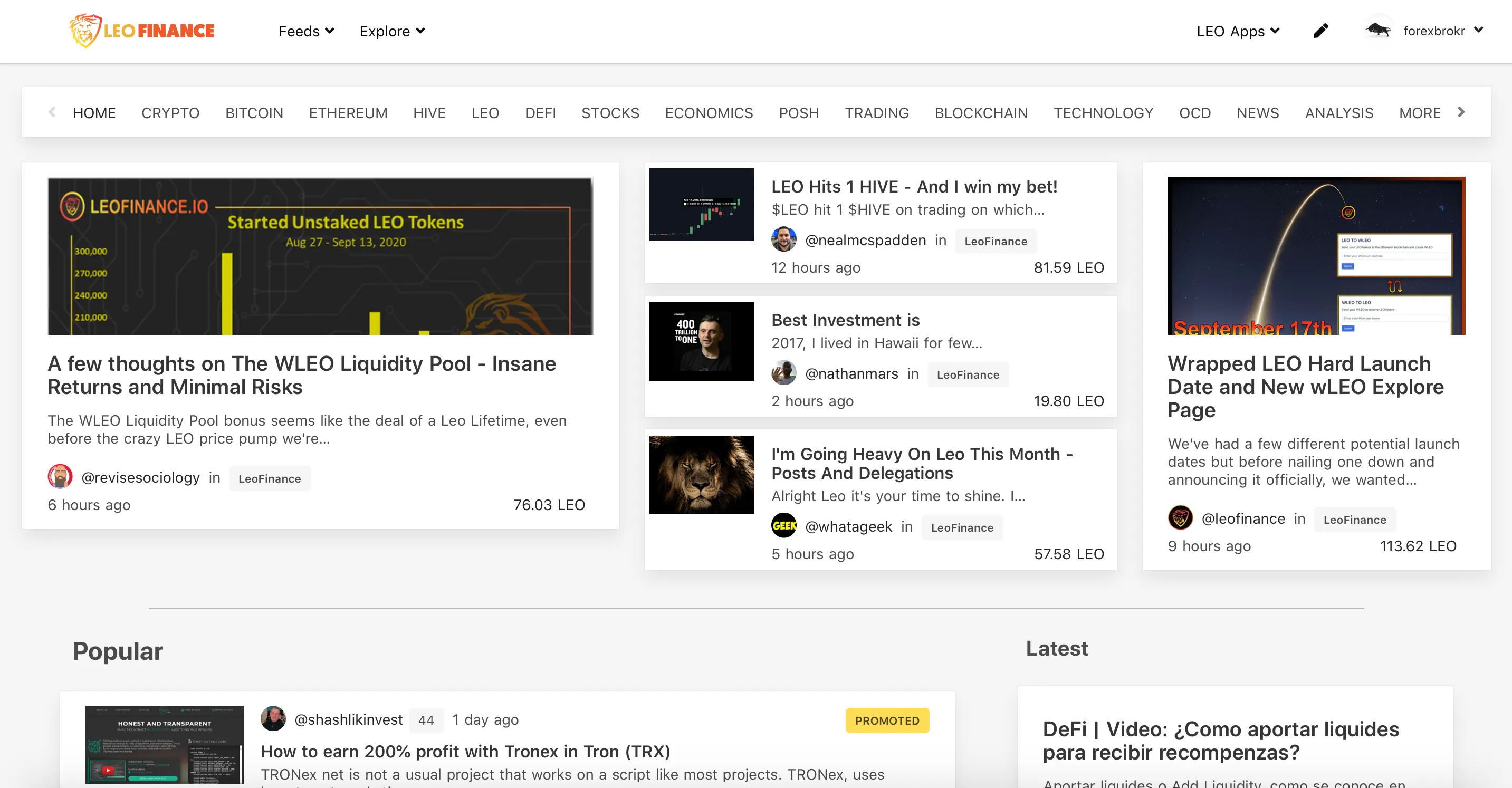 New LeoFinance Interface