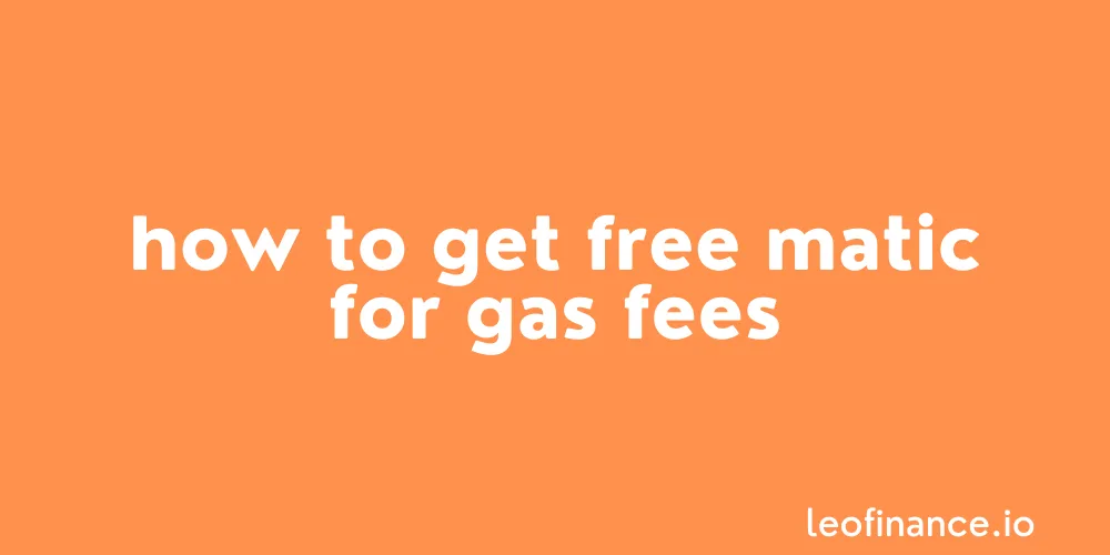 How to get free MATIC for gas fees using Hive.