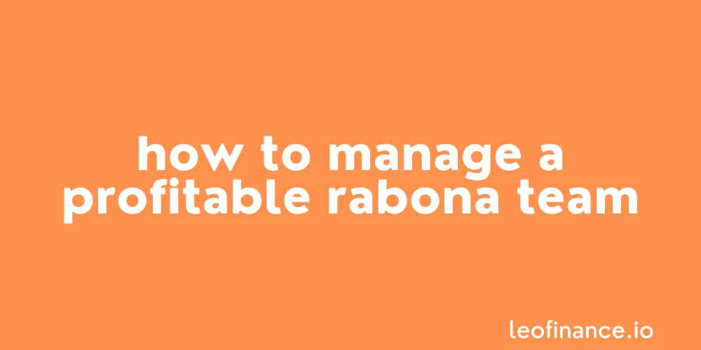 How to manage a profitable Rabona team.