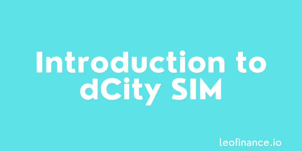 Introduction to dCity SIM.