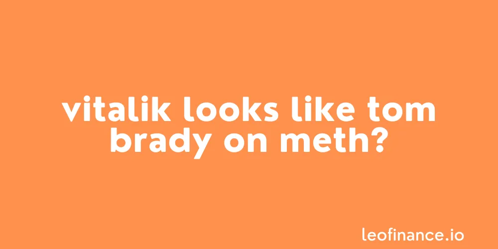 Vitalik looks like Tom Brady on meth?