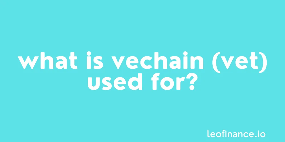 What is VeChain (VET) used for?