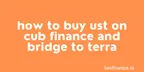 How to buy UST on Cub Finance and Bridge to Terra thumbnail